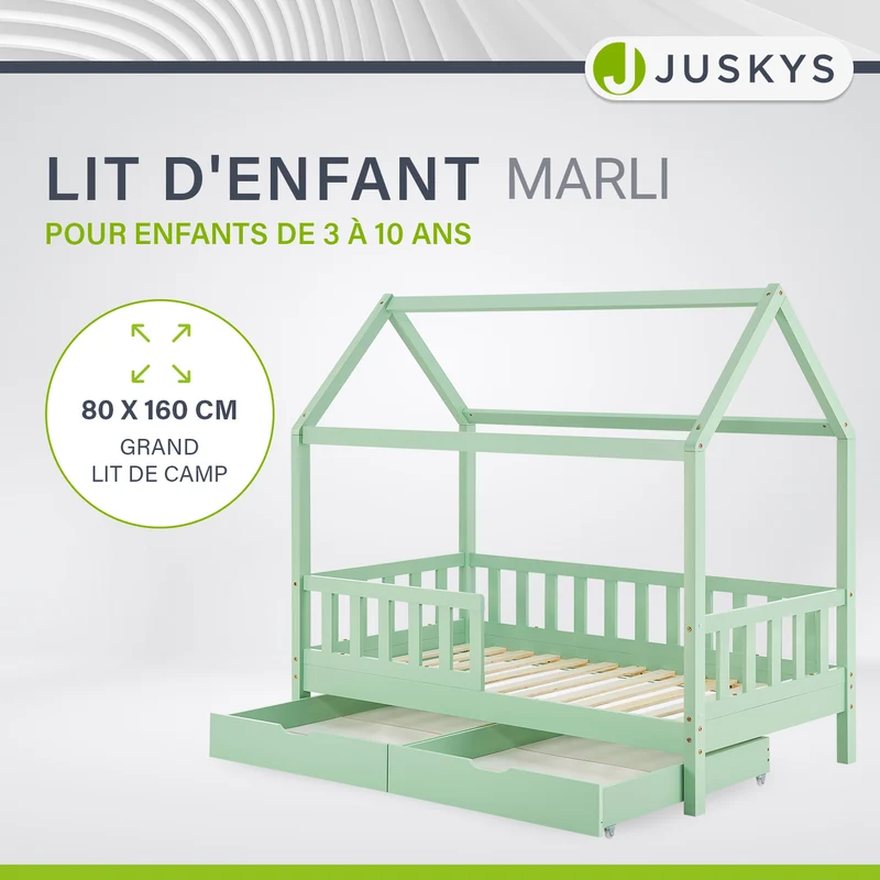 Lit enfant Marli 80 x 160 cm avec sommier