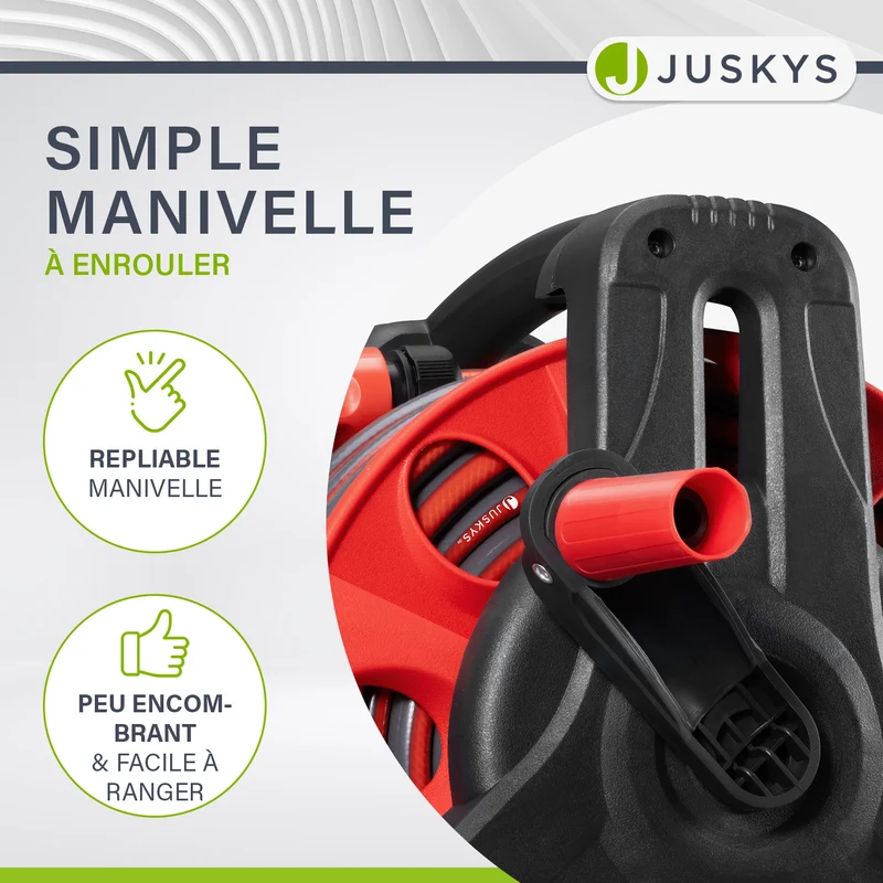 Dévidoir sur roues Basic – 30 m de tuyau et pommeau multifonctions