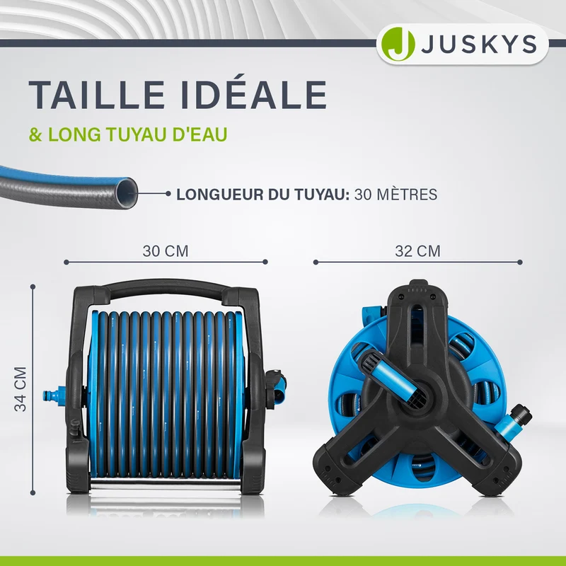 Dévidoir sur roues Basic – 30 m de tuyau et pommeau multifonctions