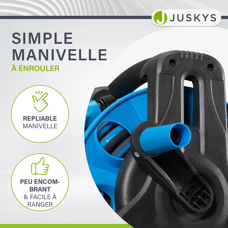 Dévidoir sur roues Basic – 30 m de tuyau et pommeau multifonctions