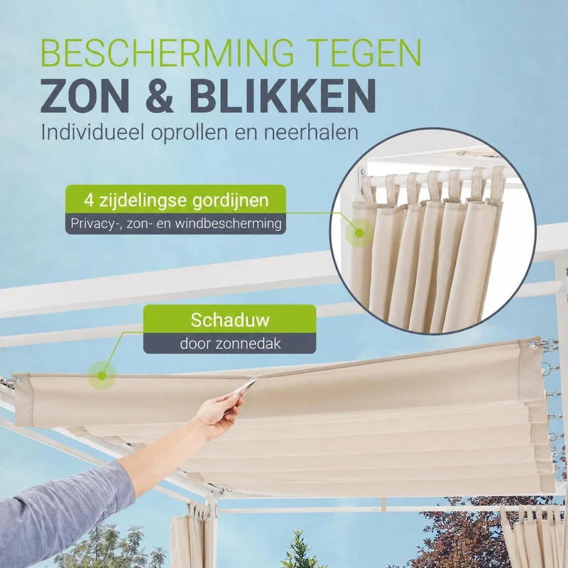 Bain de soleil double Kreta – avec toit et dossier réglable – 2 coloris