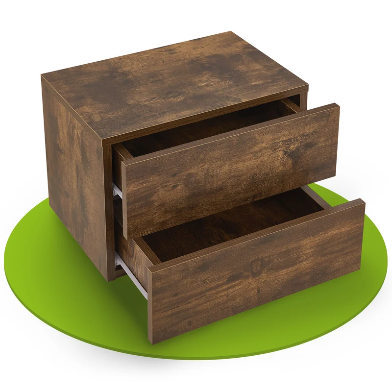 Table de chevet murale – 2 tiroirs – 40 x 29 x 30 cm