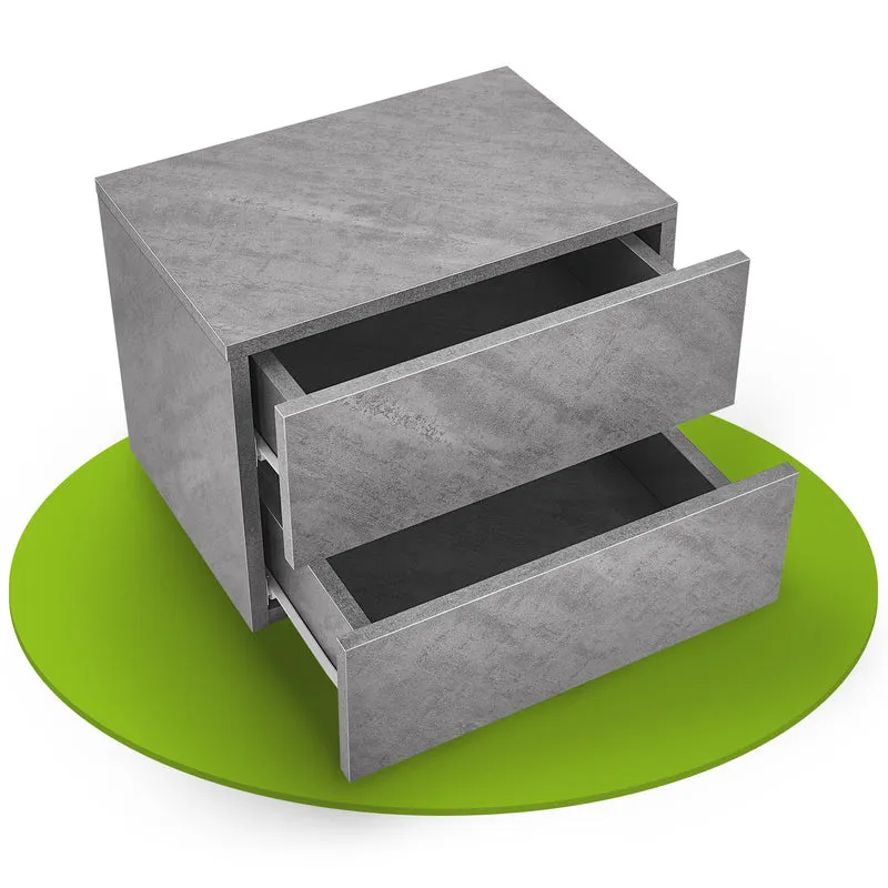 Table de chevet murale – 2 tiroirs – 40 x 29 x 30 cm