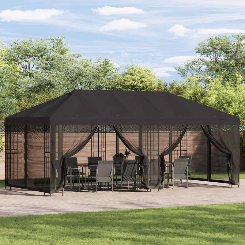 Paviljoen Met Zijwanden 6 X 3 M Polyester En Staal