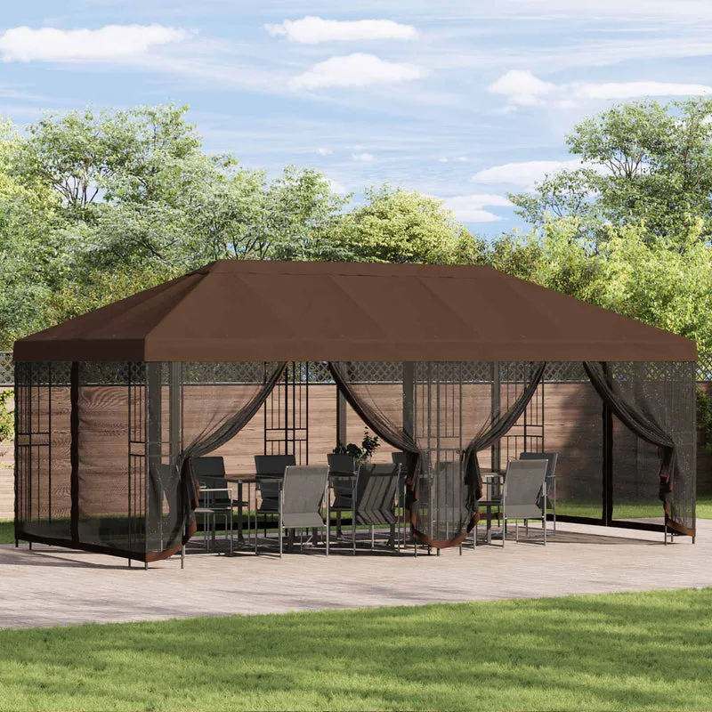 Paviljoen Met Zijwanden 6 X 3 M Polyester En Staal