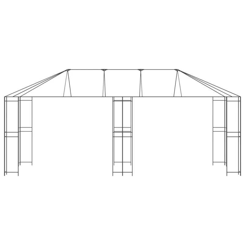 Tuinhuisframe Zonder Tentdoek 6 X 3 M Zwart Staal