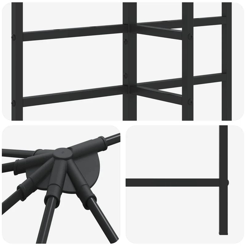 Tuinhuisframe Zonder Tentdoek 6 X 3 M Zwart Staal