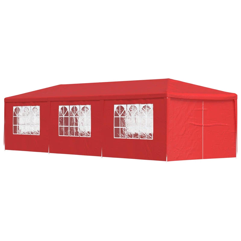 Partytent 900 X 300 X 255 Cm Rood Pe En Staal