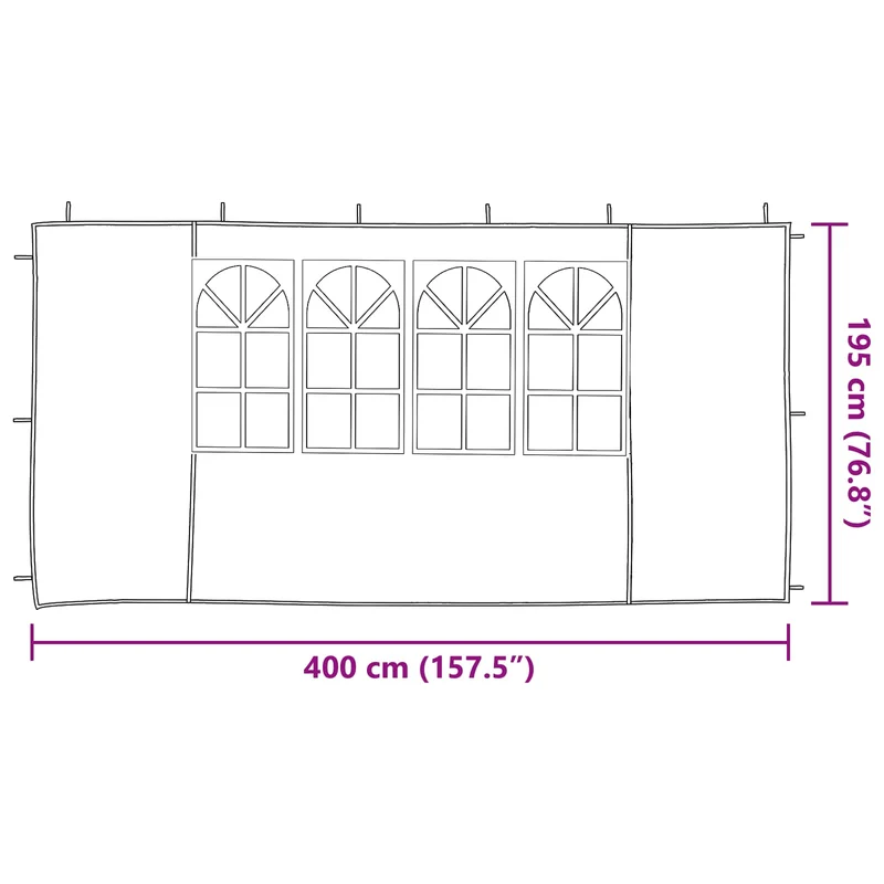 Party Tent Zijwand 2 St Pe En Staal