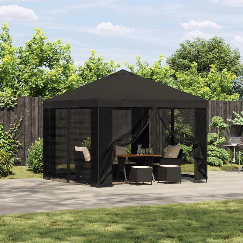 Tuin Gazebo Met Zijwanden 3 X 3 M Polyester En Staal
