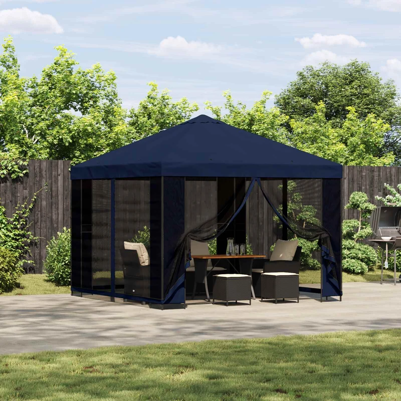 Tuin Gazebo Met Zijwanden 3 X 3 M Polyester En Staal