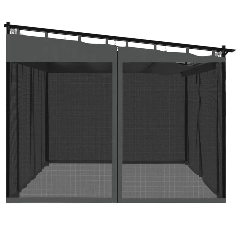 Prieel Met Zijwanden Van Gaas Staal Kleurig