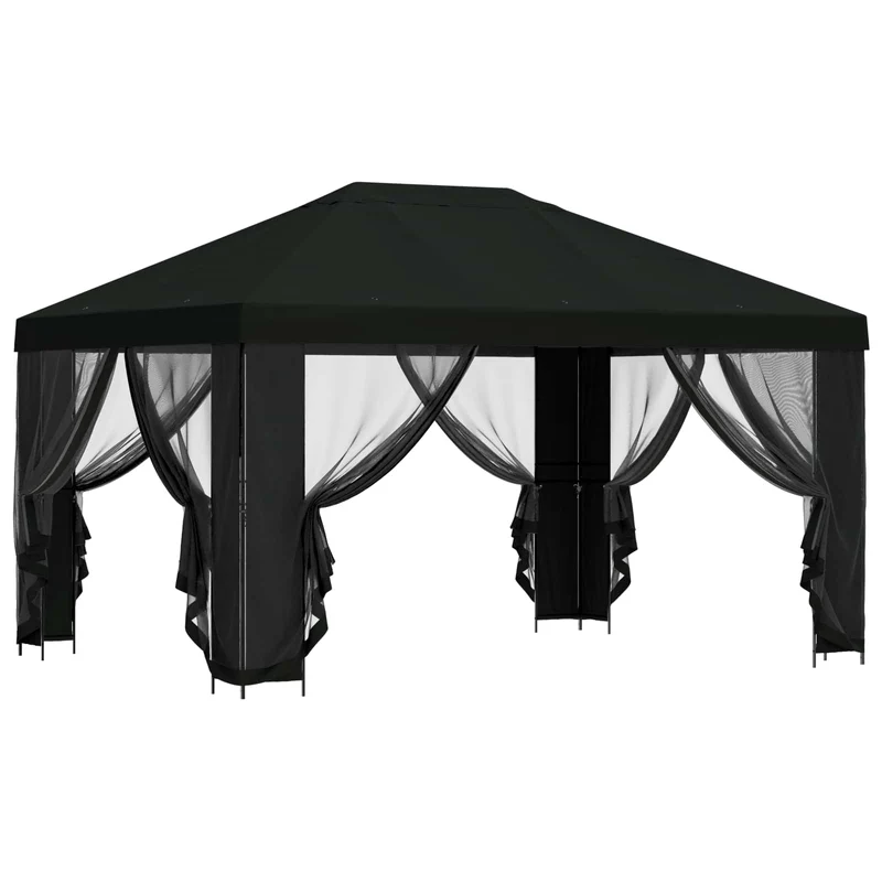 Paviljoen Met Zijwanden 4 × 3 M Polyester En Staal