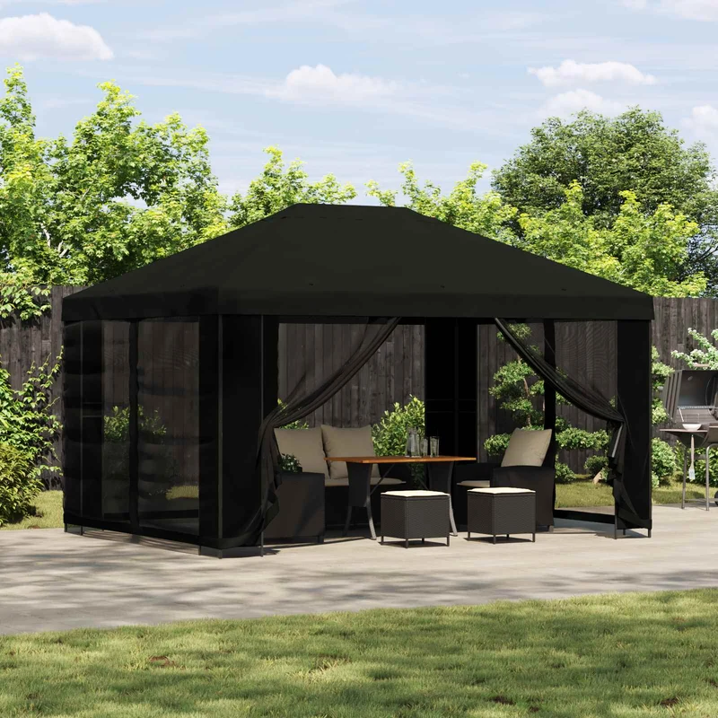 Paviljoen Met Zijwanden 4 × 3 M Polyester En Staal