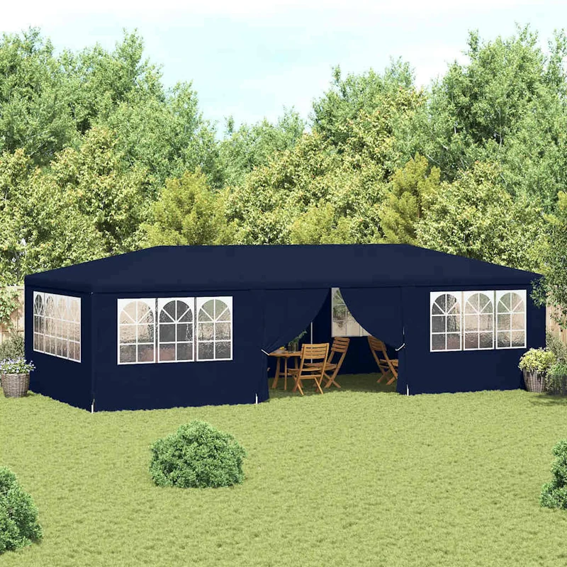 Partytent Met Zijwanden Professioneel 90 G/M² 4X9 M Blauw