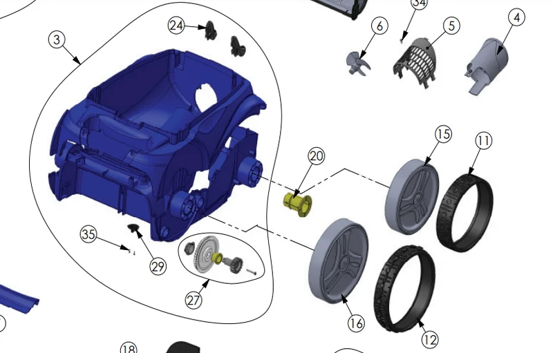 Aspirador RV 4200 TILE Vortex 2 ZODIAC - Recambios