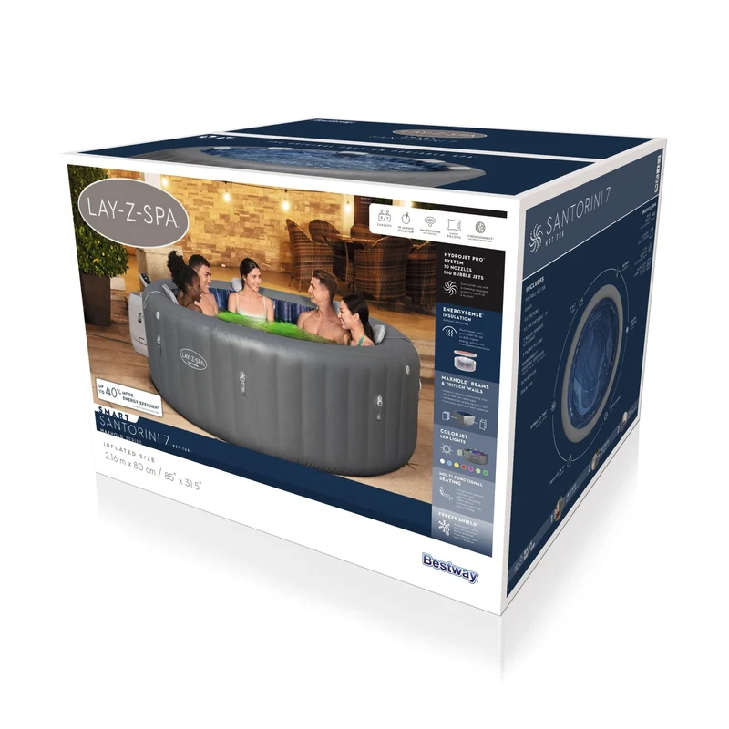 Bestway - Spa hinchable Lay Z Spa Santorini Smart AirJet 5-7 personas