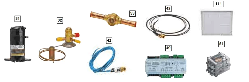 Desumidificador ZODIAC DF 5, 6, 8, 10, 12, 303, 310, 312, 403, 405, 408, 410, 412 - Recambios