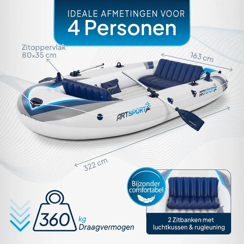 Bateau gonflable 3,22 m – avec 2 bancs