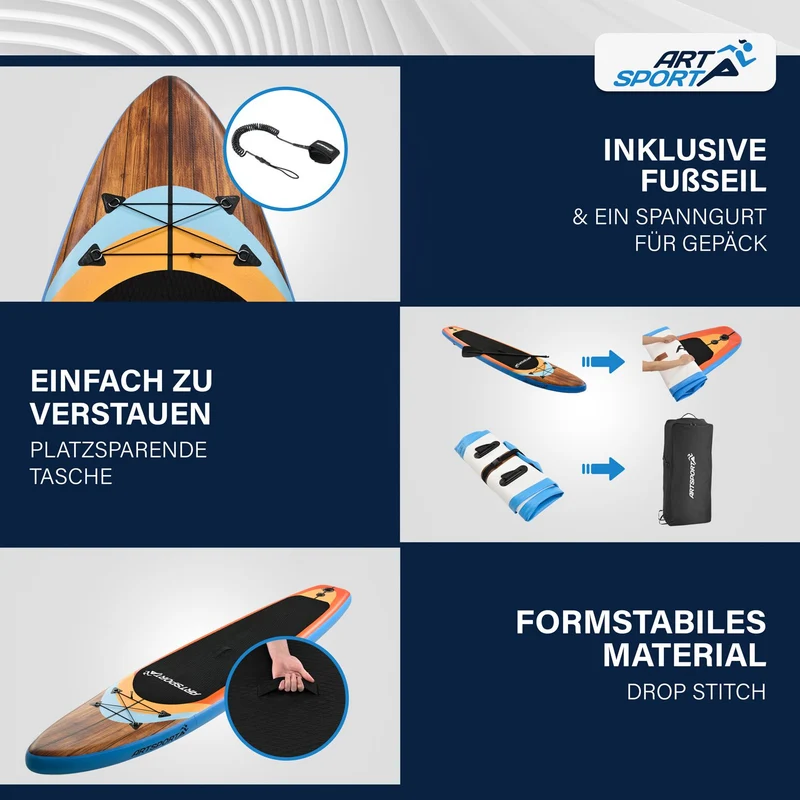 Stand up paddle gonflable – set complet avec sac et accessoires