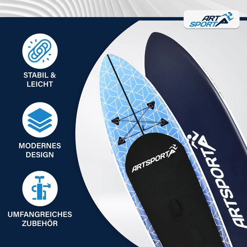 Stand up paddle gonflable – set complet avec sac et accessoires