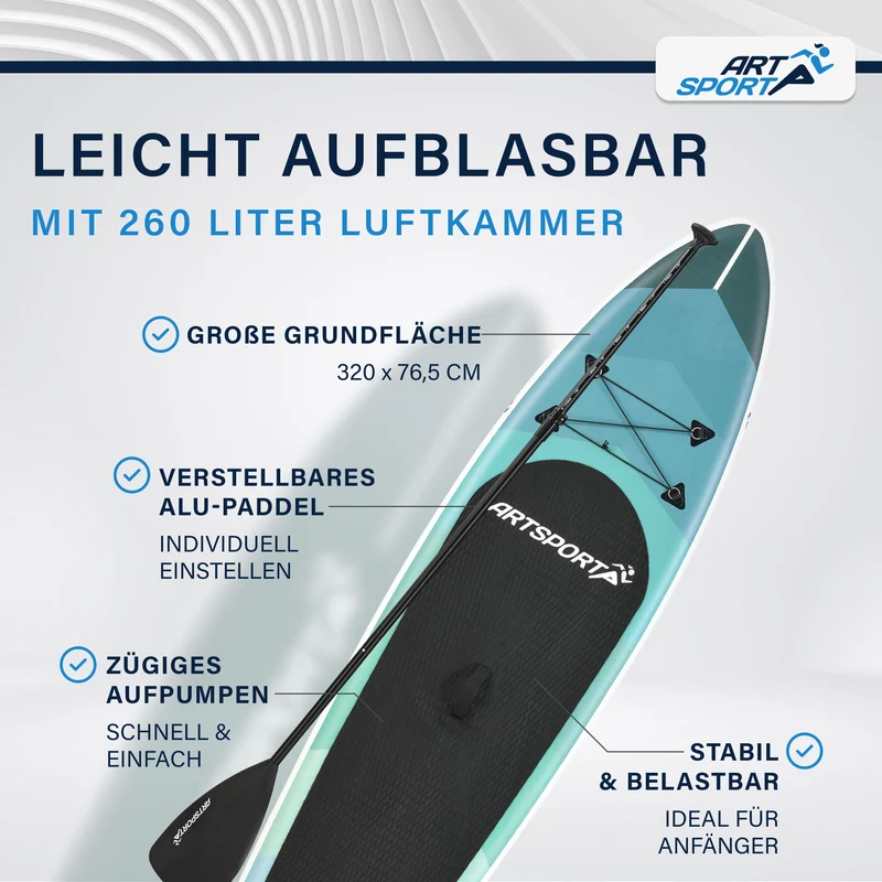 Stand up paddle gonflable – set complet avec sac et accessoires
