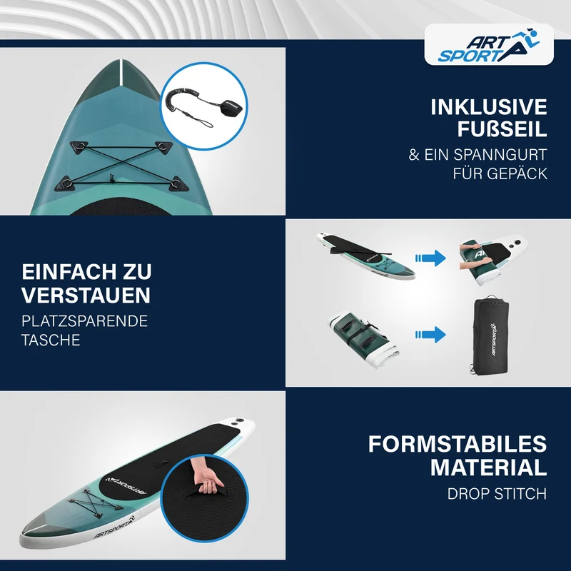 Stand up paddle gonflable – set complet avec sac et accessoires