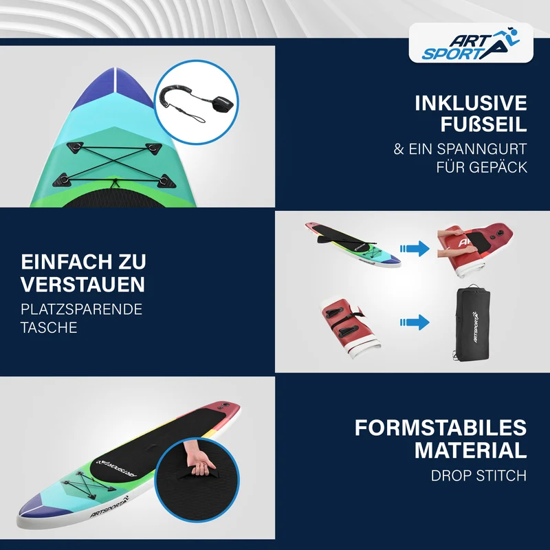 Stand up paddle gonflable – set complet avec sac et accessoires