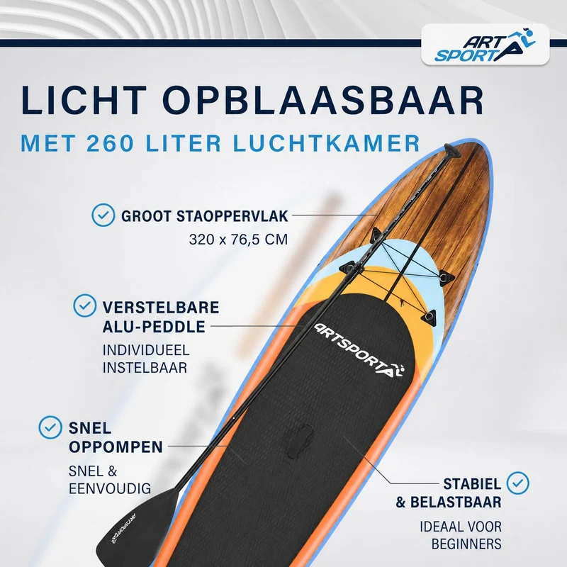 Stand up paddle gonflable – set complet avec sac et accessoires