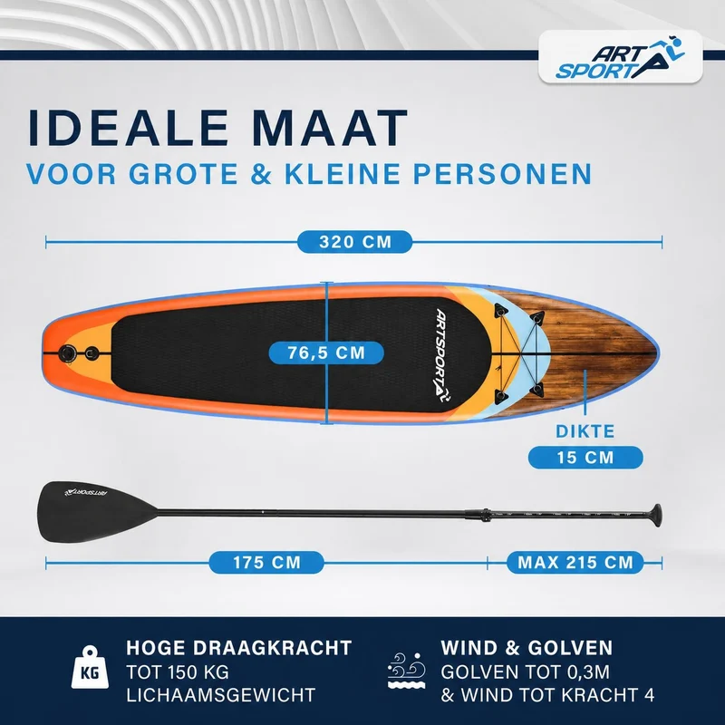 Stand up paddle gonflable – set complet avec sac et accessoires