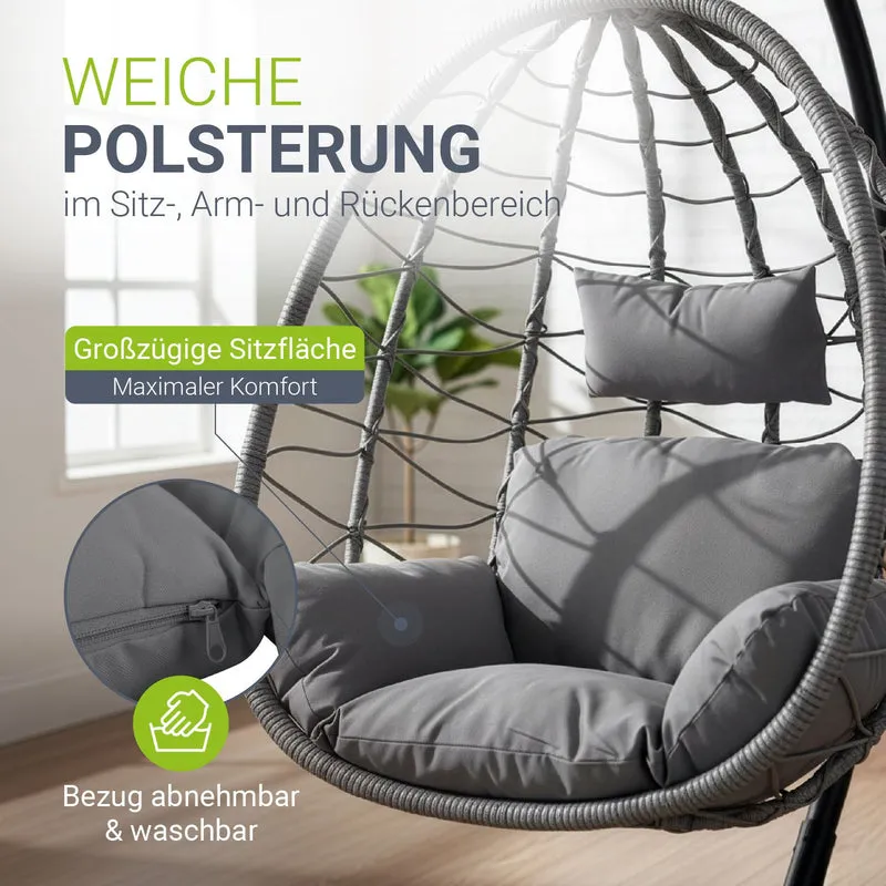 Fauteuil suspendu sur pied Aria – support et coussin inclus – 2 coloris