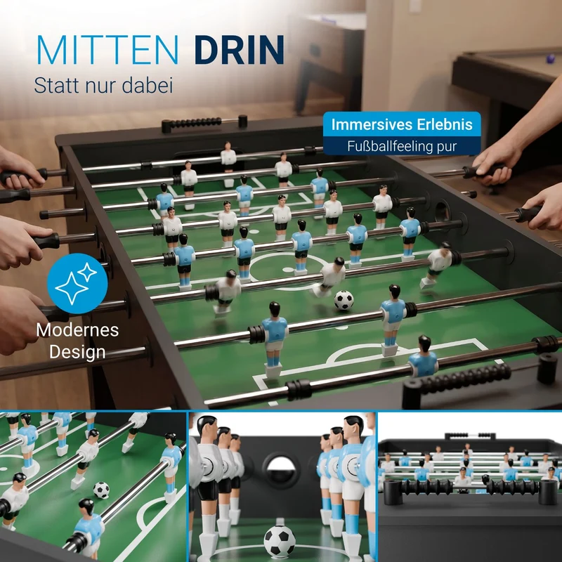 Baby-foot Wuzzler avec porte-gobelets – noir