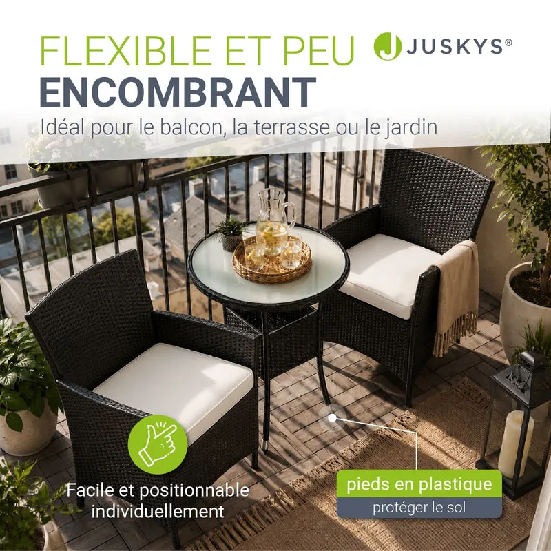 Salon de balcon en résine tressée Bayamo – 2 places – avec coussins