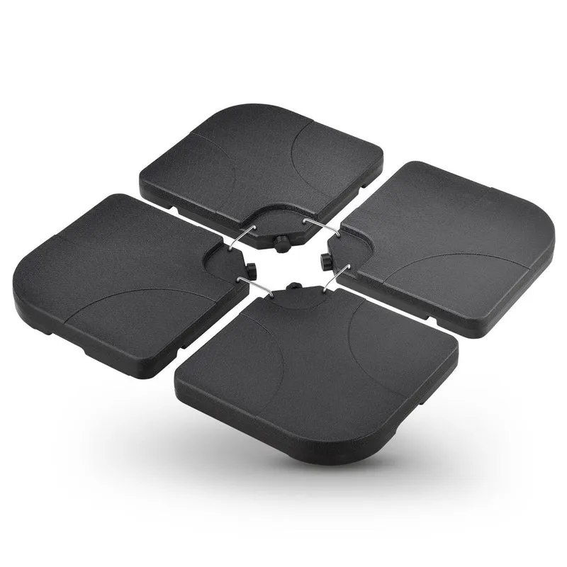 Dalle de lestage pour parasol Quad – lot de 4, à remplir jusqu'à 80 kg – noir