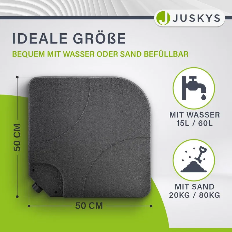 Dalle de lestage pour parasol Quad – lot de 4, à remplir jusqu'à 80 kg – noir