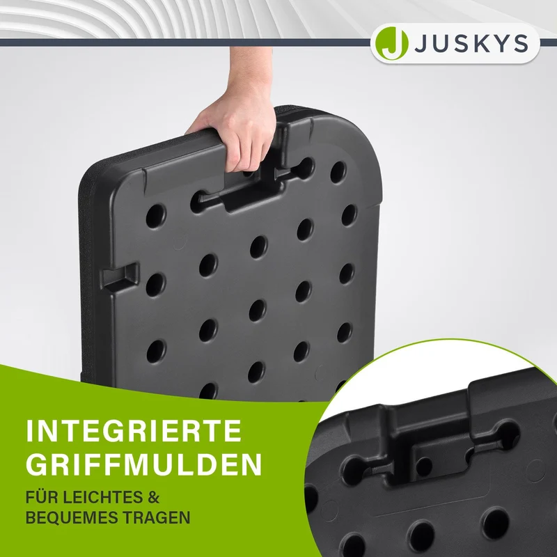 Dalle de lestage pour parasol Quad – lot de 4, à remplir jusqu'à 80 kg – noir
