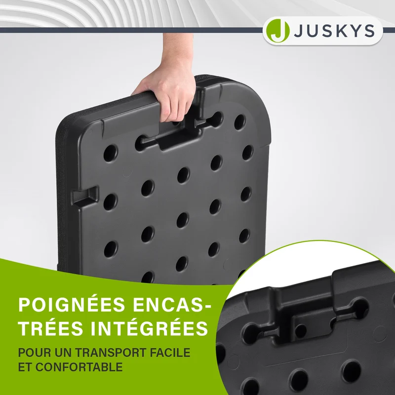 Dalle de lestage pour parasol Quad – lot de 4, à remplir jusqu'à 80 kg – noir