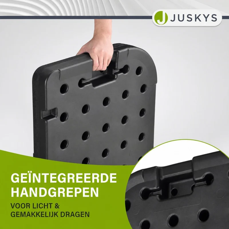 Dalle de lestage pour parasol Quad – lot de 4, à remplir jusqu'à 80 kg – noir