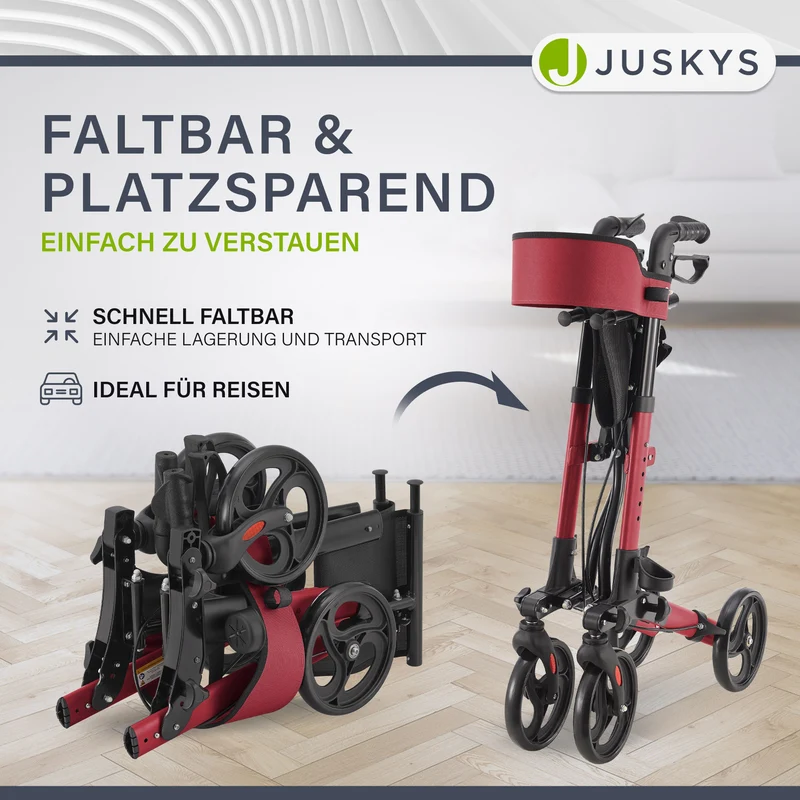Déambulateur en aluminium Vital – pliable, avec siège et sac à provisions – jusqu'à 130 kg