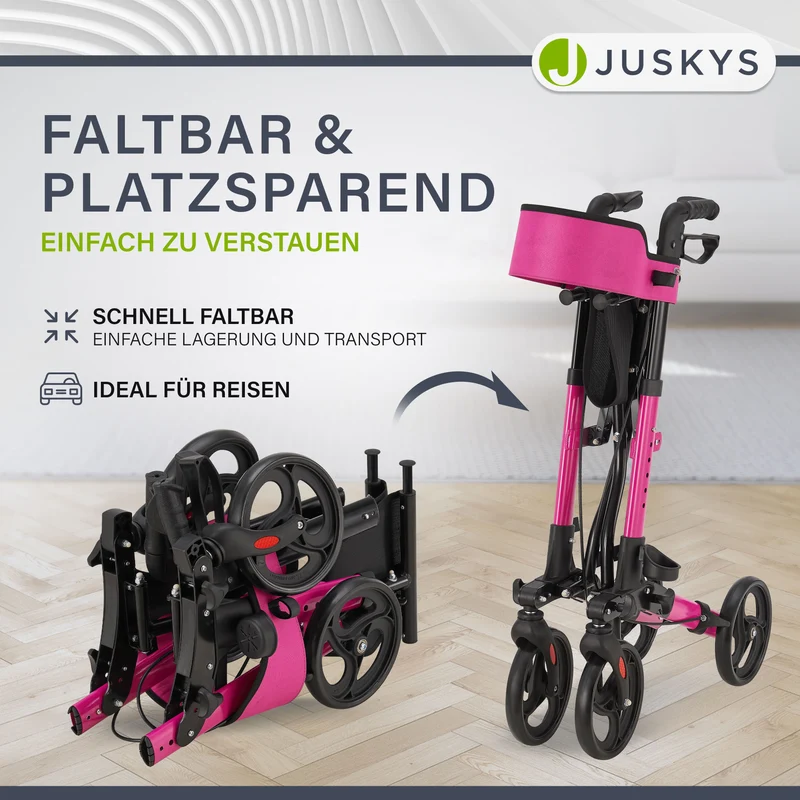 Déambulateur en aluminium Vital – pliable, avec siège et sac à provisions – jusqu'à 130 kg