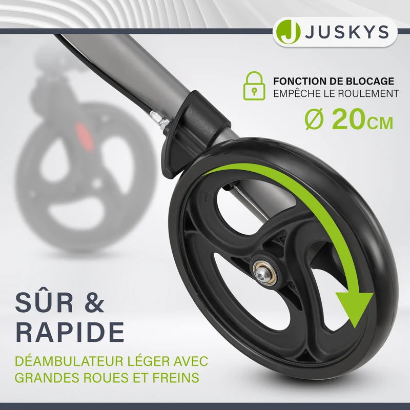 Déambulateur en aluminium Vital – pliable, avec siège et sac à provisions – jusqu'à 130 kg