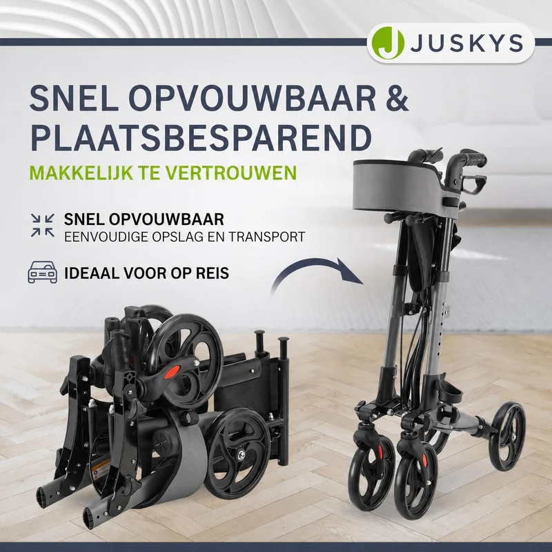 Déambulateur en aluminium Vital – pliable, avec siège et sac à provisions – jusqu'à 130 kg