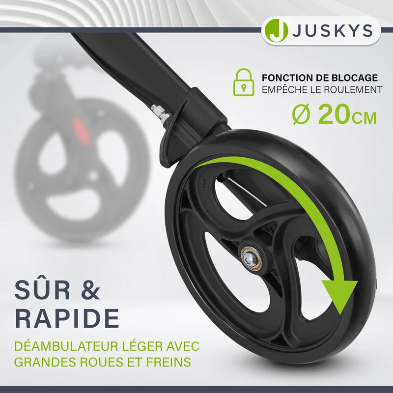 Déambulateur en aluminium Vital – pliable, avec siège et sac à provisions – jusqu'à 130 kg