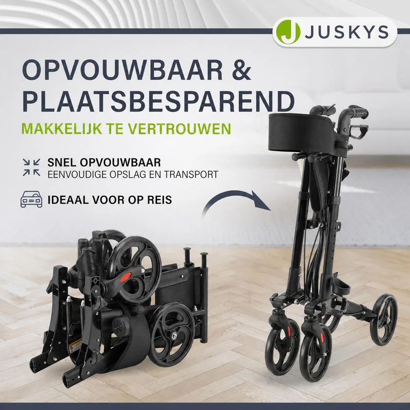 Déambulateur en aluminium Vital – pliable, avec siège et sac à provisions – jusqu'à 130 kg