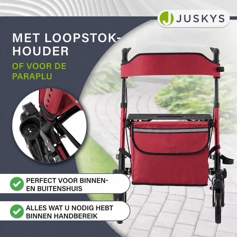 Déambulateur en aluminium Vital – pliable, avec siège et sac à provisions – jusqu'à 130 kg