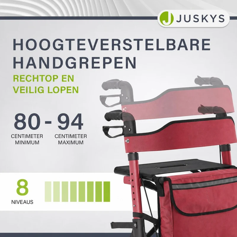 Déambulateur en aluminium Vital – pliable, avec siège et sac à provisions – jusqu'à 130 kg
