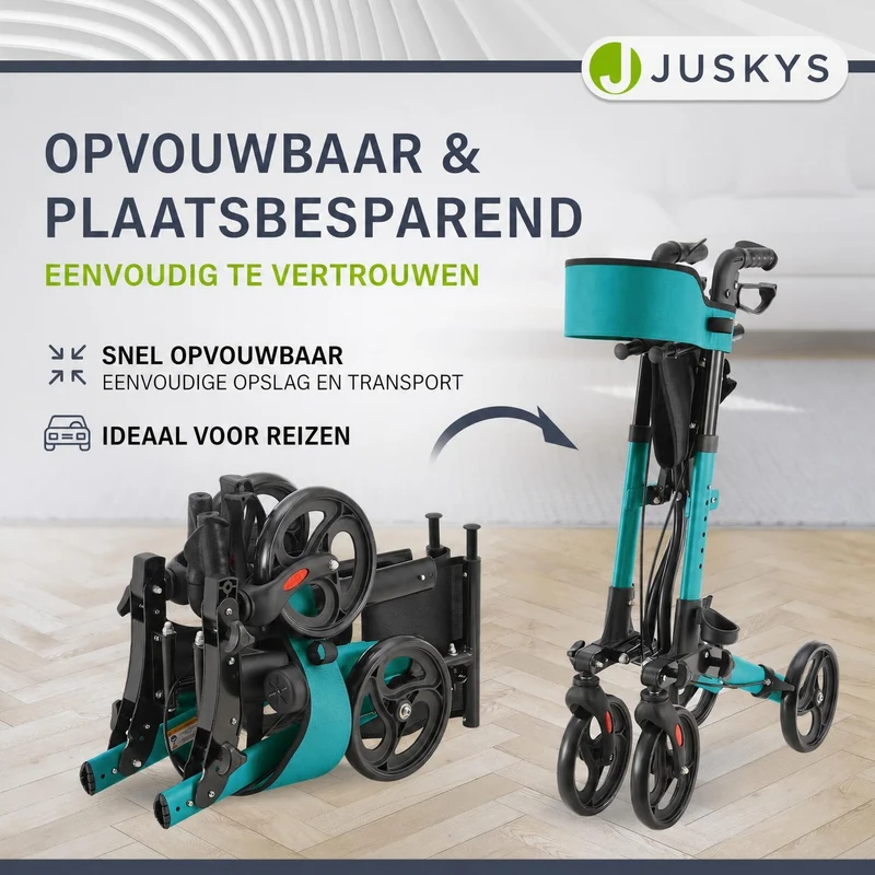 Déambulateur en aluminium Vital – pliable, avec siège et sac à provisions – jusqu'à 130 kg
