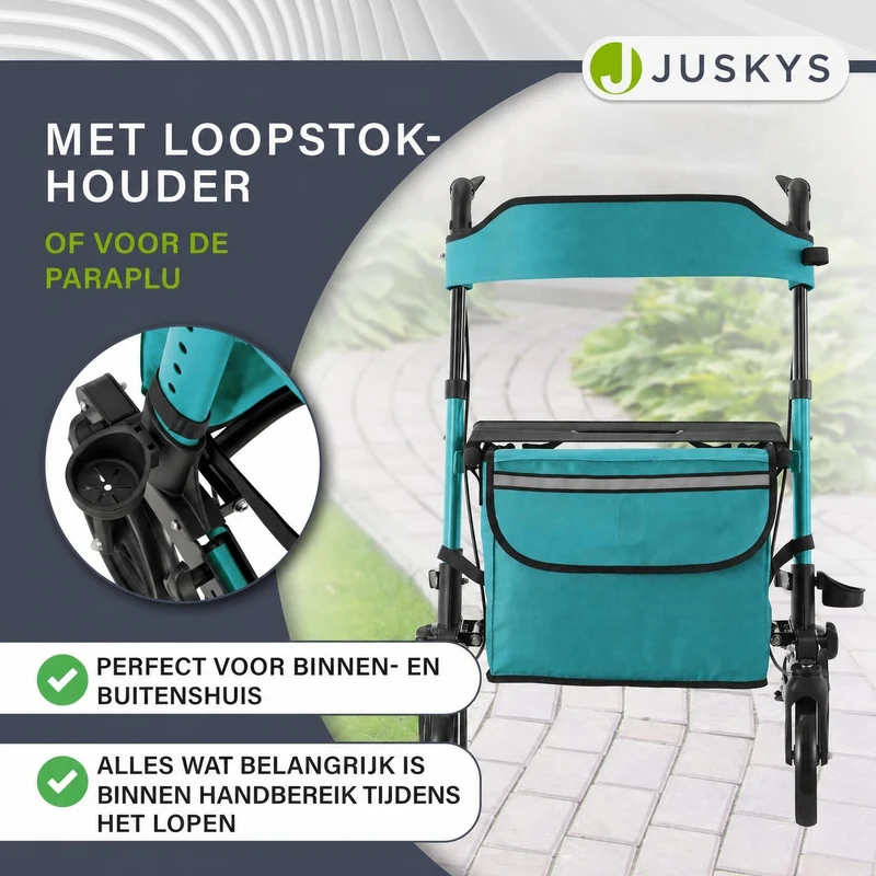 Déambulateur en aluminium Vital – pliable, avec siège et sac à provisions – jusqu'à 130 kg
