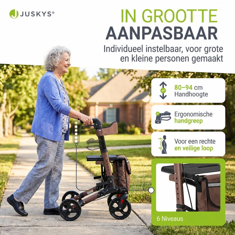 Déambulateur en aluminium Vital – pliable, avec siège et sac à provisions – jusqu'à 130 kg