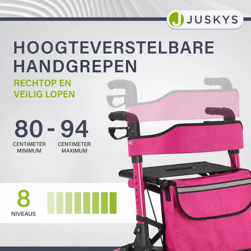 Déambulateur en aluminium Vital – pliable, avec siège et sac à provisions – jusqu'à 130 kg